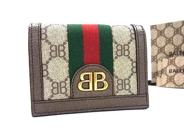 ■新品■未使用■ BALENCIAGA バレンシアガ 680385 グッチコラボ ザハッカープロジェクト シェリーライン PVC 財布 ブラウン系 BP4056拍卖