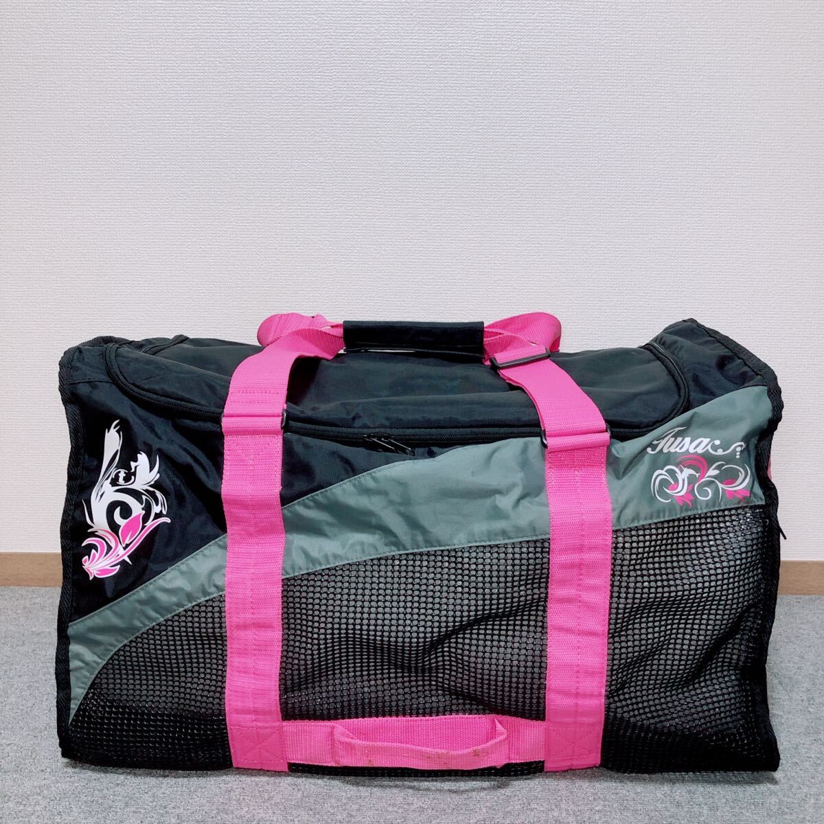 TUSA ツサ メッシュバッグ 大容量 ダイビング ブラック 黒 ピンク ボストンバッグ マリンスポーツ スキューバダイビング 920D-25拍卖