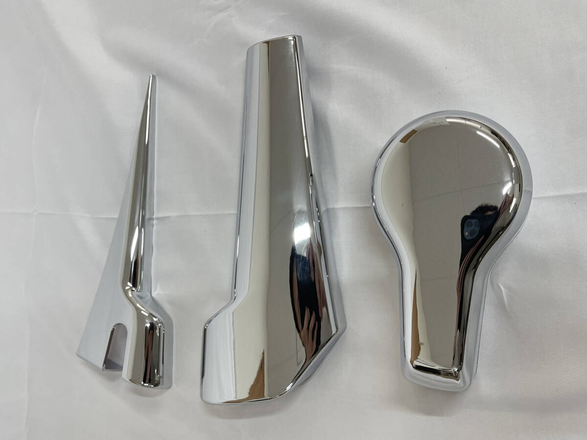 即納 ISUZU いすゞ 新型07フォワード メッキ ミラーステー カバー 下部3点セット ヒーター熱線あり用拍卖