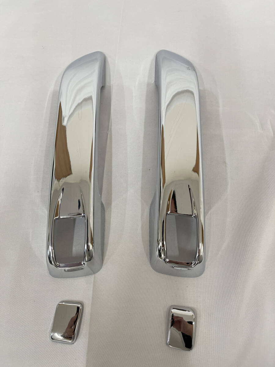 即納 メッキ ドアハンドル ガーニッシュ ボタンカバー付☆日野 17プロフィア/17レンジャー 左右セット デコトラ拍卖
