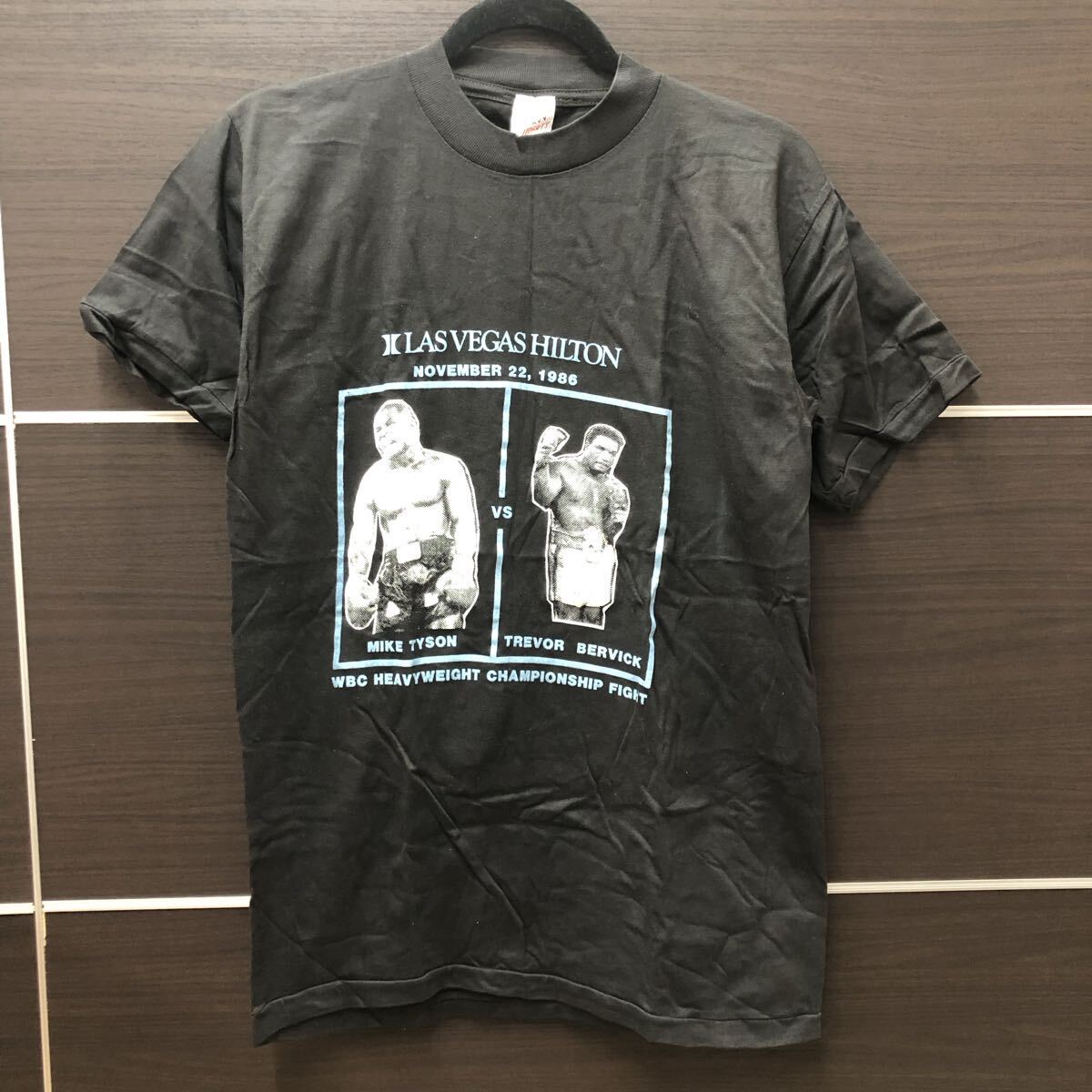 未使用保管品 HEAVY SUPERT'S 半袖Tシャツ 黒 Mサイズ ブラック WBC HEAVYWEIGHT CHAMPIONSHIP 1986.11.22 LAS VEGAS HILTON 希少品拍卖