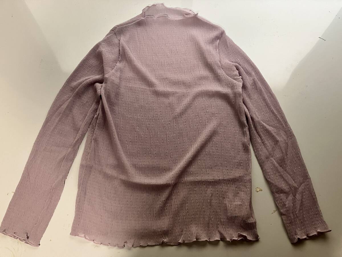 新品■Mサイズ■メロー加工楊柳トップス■パープル拍卖