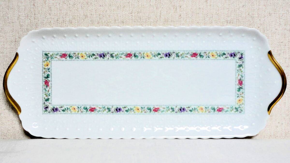 Georges Boyer ジョルジュボワイエ 角皿 長方形 ホワイト×花柄拍卖