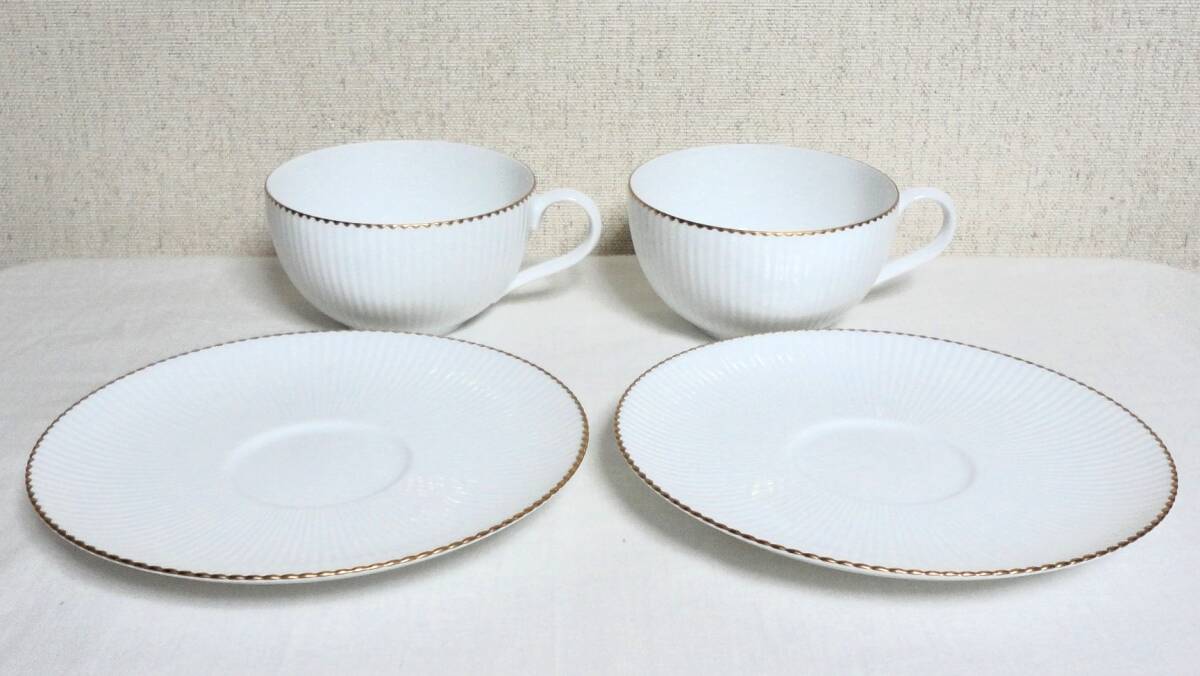 Noritake ノリタケ ペアカップ&ソーサー 2客セット ホワイト拍卖