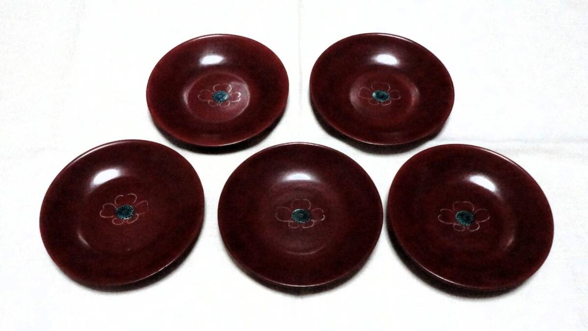 九谷焼 一泉 小皿5枚セット ブラウン拍卖