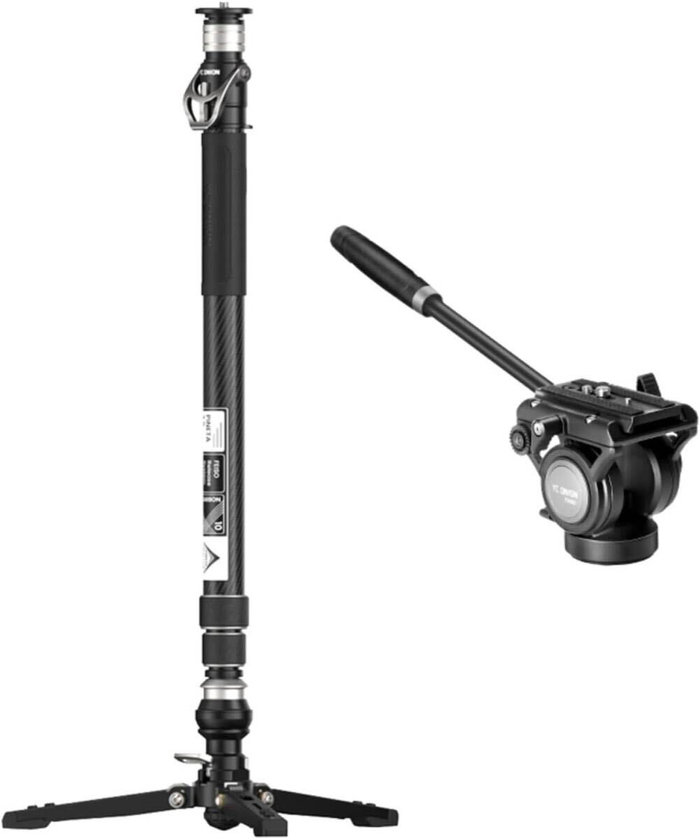 YC Onion Pineta Pro ワンタッチ昇降カーボン一脚 雲台付き拍卖