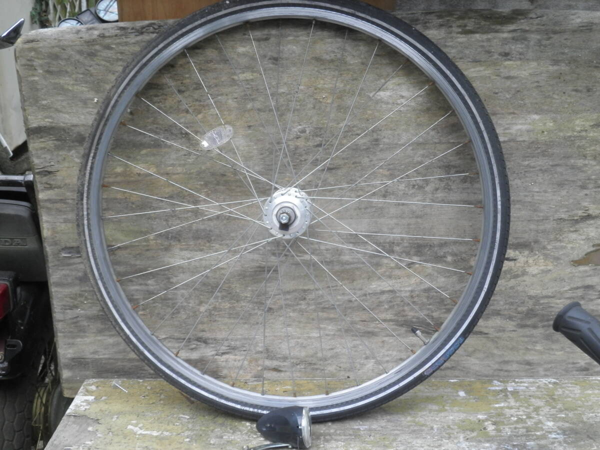 ★レストア・リペア用 らくらくオートライト 27インチホイールタイヤ付き LED 程度中 A-639 240925★拍卖