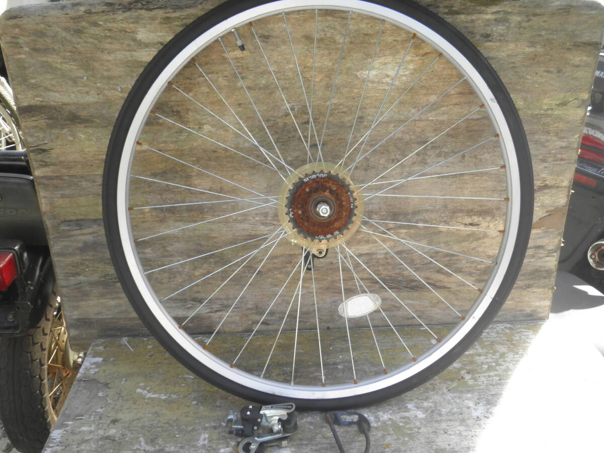 ★レストア・リペア用 6段ギア 27インチ リアホイールタイヤ付き 程度中 C-713 240926★拍卖