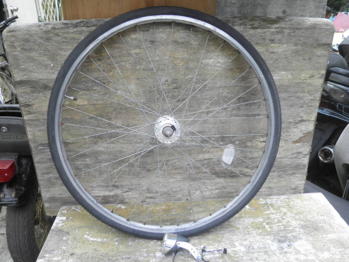 ★レストア・リペア用 らくらくオートライト 27インチホイールタイヤ付き LED 程度中 A-641 240928★拍卖