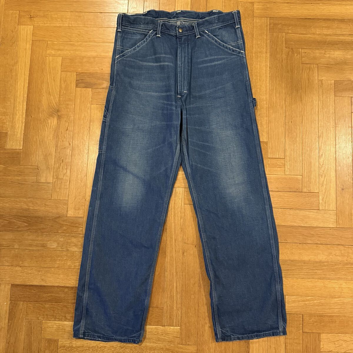 Lee 11Z デニムペインターパンツ LM5288 サイズ表記W33 日本製 米国産オーガニックコットン100% USED WASH ペインターパンツ 中古品 拍卖