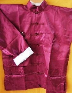★太極拳用サテンシルクカンフー服上下★ワインXL★ 拍卖