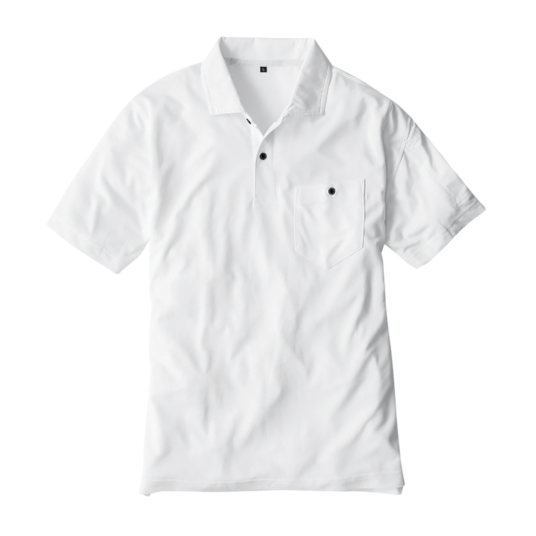 エアー UV+ 半袖 ポロシャツ (ホワイト/4L) ユニセックス 男女兼用 冷感 MAXDRY 吸汗速乾 シャツ UVカット拍卖