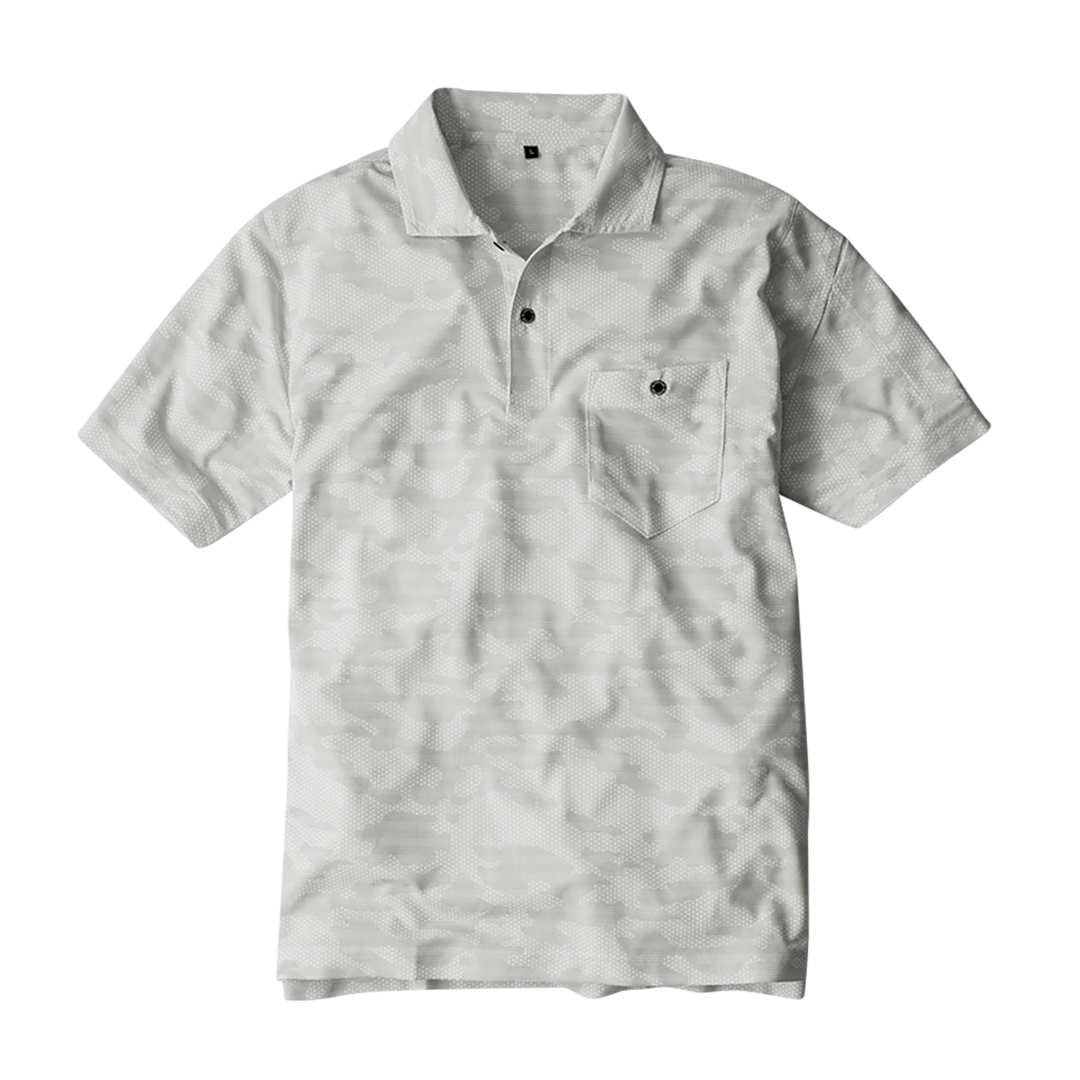 エアー UV+ 半袖 ポロシャツ (カモフラグレー/S) ユニセックス 男女兼用 冷感 MAXDRY 吸汗速乾 シャツ UVカット拍卖