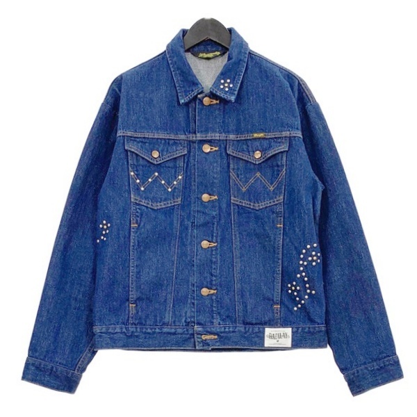 Wrangler BADWAY ラングラー バッドウェイ スタッズ デニムジャケット Gジャン TRUCKER JACKET BW1070 メンズ Mサイズ アウター DM15980■拍卖