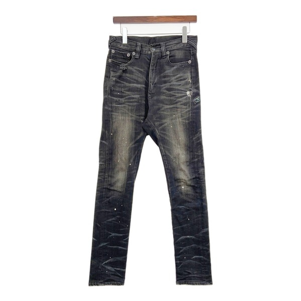 FranCisT_MOR.K.S. フランシストモークス スキニージーンズ デニムパンツ スワロフスキー メンズ サイズ2 ブラック ズボン DM16828■拍卖