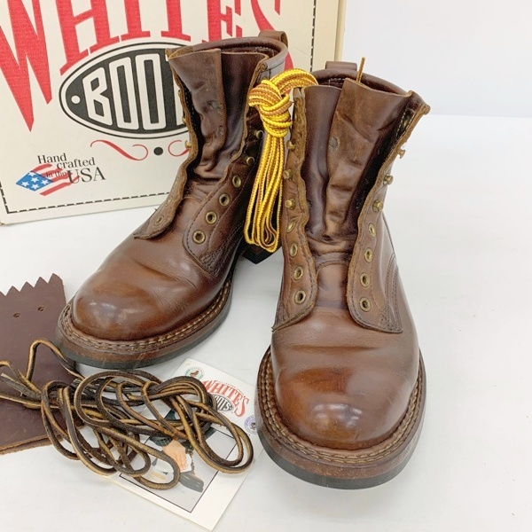 WHITE'S BOOTS ホワイツブーツ ワークブーツ シューズ Smoke Jumper 350 スモークジャンパー USA製 メンズ US7.5 ブラウン 靴 DF16789■拍卖