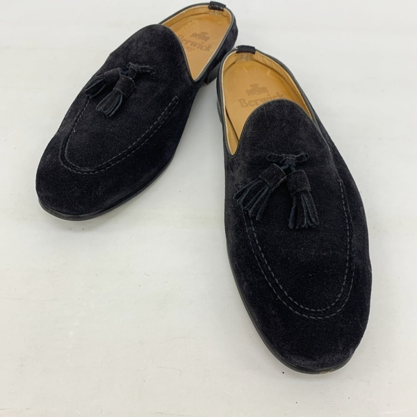 Berwick バーウィック 5602 ローファー スリッポン サンダル シューズ タッセルローファー メンズ サイズ43 ブラック 靴 DF16864■拍卖