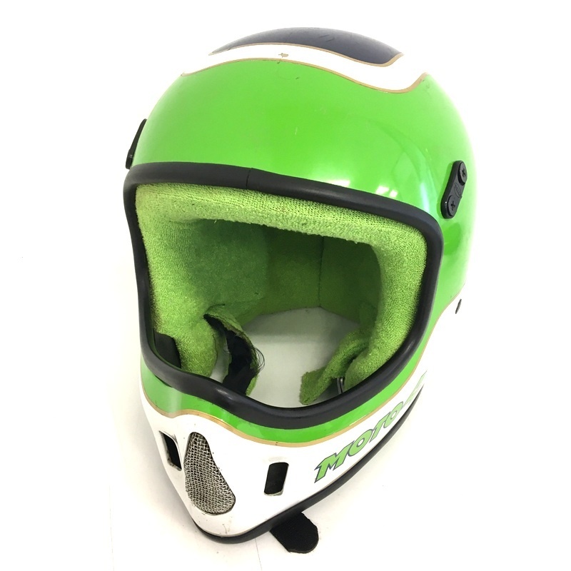 BELL ベル MOTO4 オフロードヘルメット ビンテージ 除菌消臭済 7 1/2サイズ ミントグリーン モトクロス オートバイ バイク用品 ◇TA3288拍卖