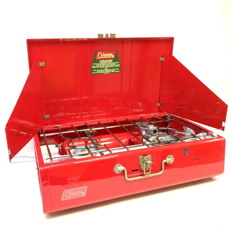 Coleman コールマン ホワイトガソリン ツーバーナー 413G スタンド付き 1996年5月製造 アウトドア キャンプ バーベキュー BBQ ◇TA3364拍卖