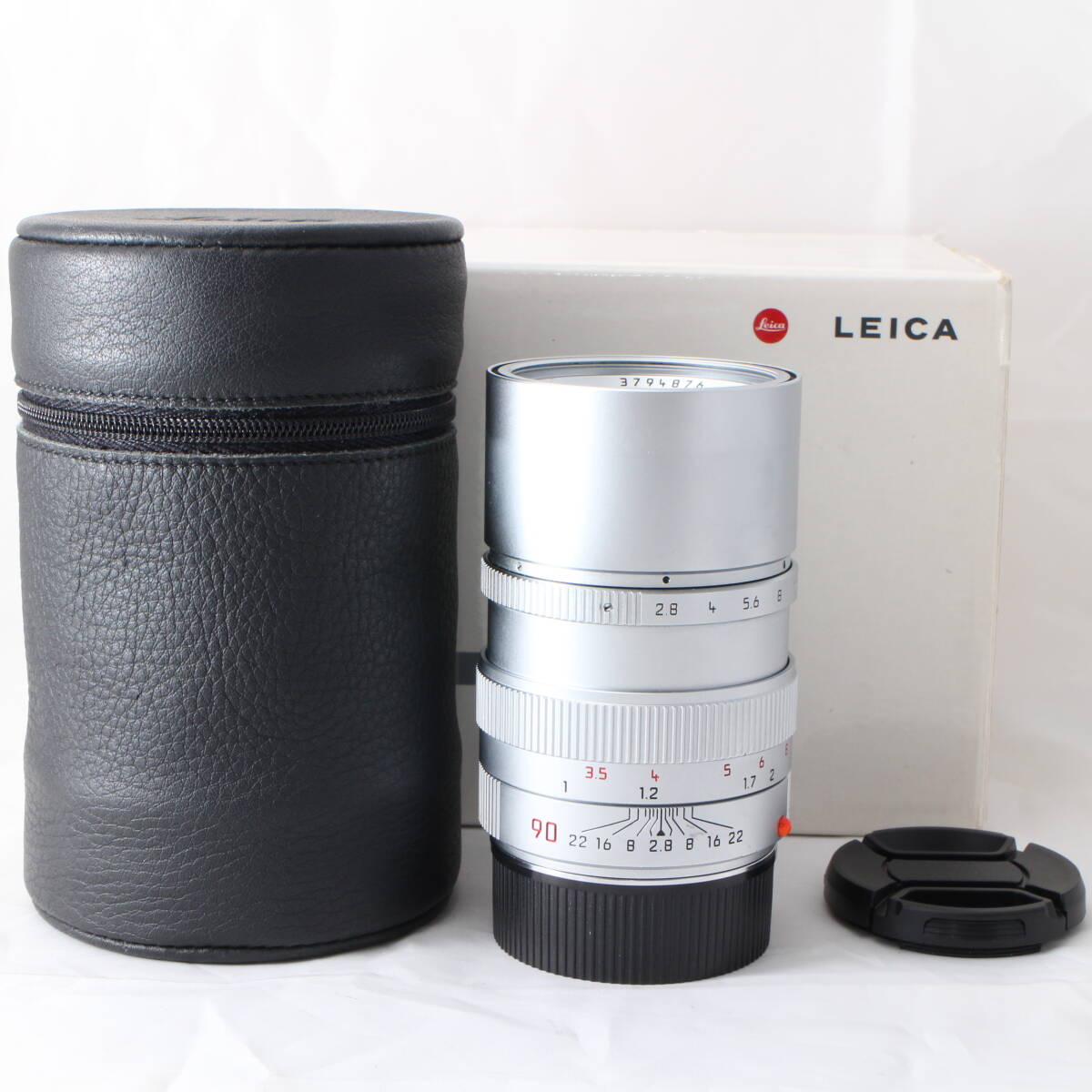 ☆良品☆ Leica Elmarit-M 90mm F2.8 Silver Chrome (フード組込) 後期 ライカ エルマリート M シルバー #4092拍卖