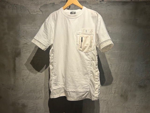♪送料無料★DIOR × sacai★名作コラボ★半袖カットソー★Crew Neck Tee★異素材★ディオール × サカイ★2021AW★213J669A0554★白★M♪拍卖