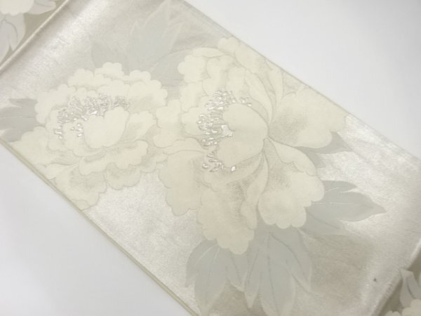 ys7501123; 宗sou 牡丹模様織り出し袋帯(材料)【アンティーク】【着】拍卖