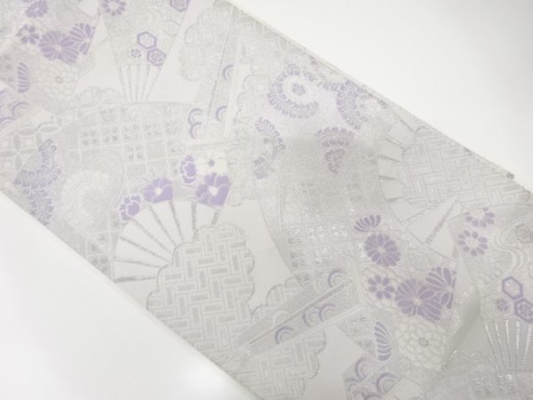 ys7503483; 宗sou 扇に花古典柄模様織出し袋帯(材料)【アンティーク】【着】拍卖