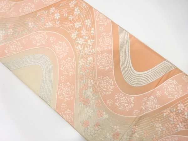 ys7514704; 宗sou 流水に花模様織り出し袋帯(材料)【アンティーク】【着】拍卖