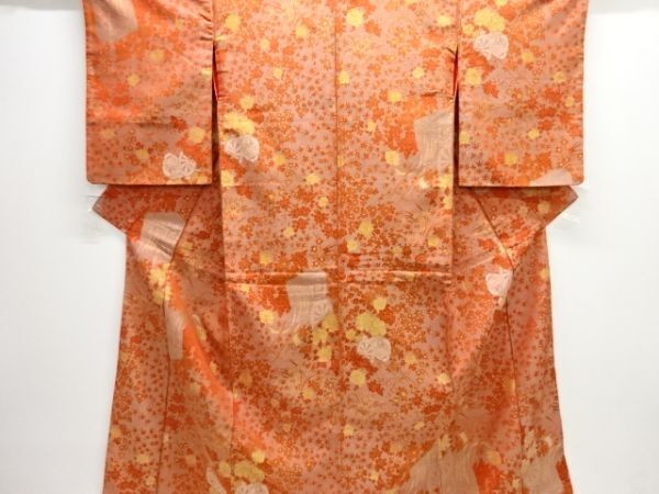 ys7516801; 宗sou 花車模様織り出しお召着物【大正ロマン】【着】拍卖