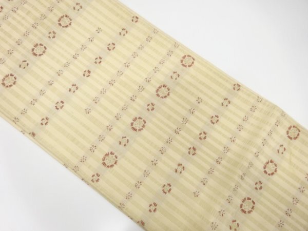 ys7534079; 宗sou 横段に花模様織り出し袋帯(材料)【アンティーク】【着】拍卖
