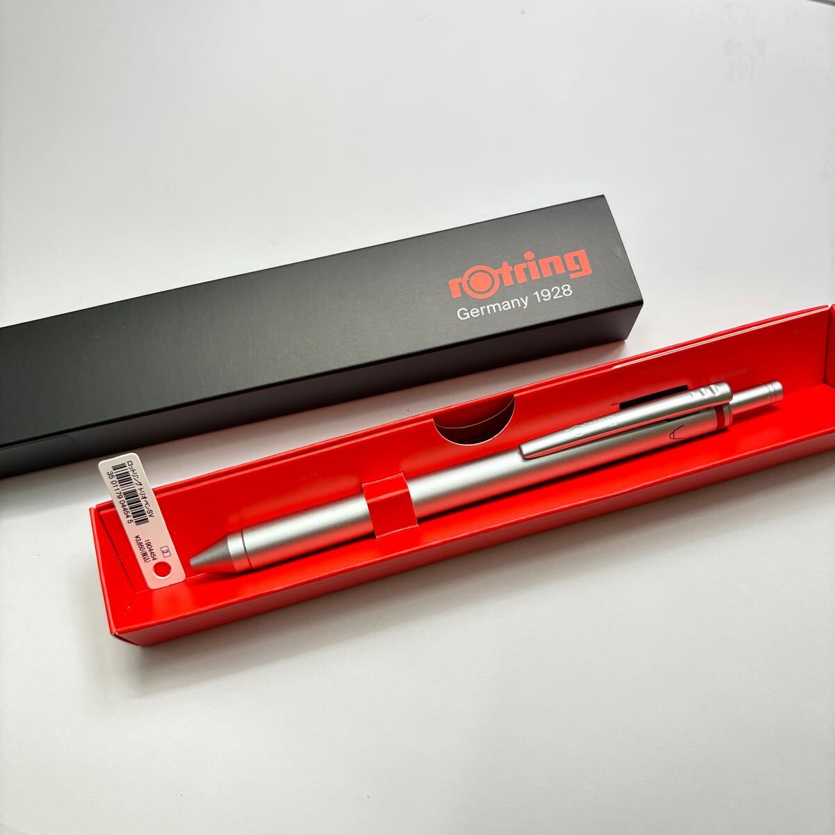 【新品未使用】文具店在庫品 ロットリング rOtring 600ROTRING ロットリング トリオペン シルバー 複合筆記具 ノック式 z0074拍卖