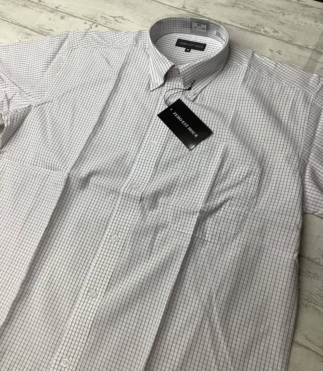 新品未使用 39Mサイズ半袖 ★ボタンダウン カッターシャツ ストレッチ素材 ★チェック柄 赤青拍卖