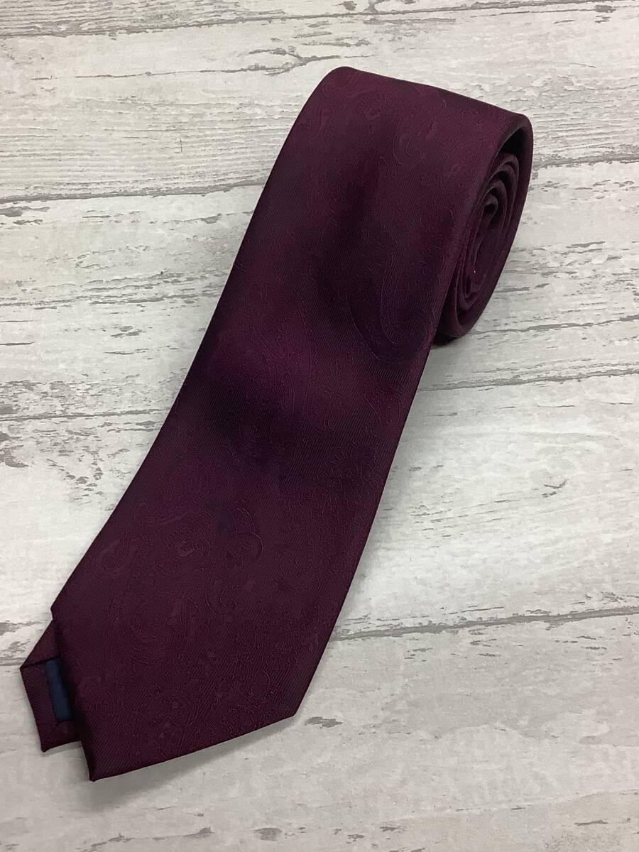 新作 新品未使用 シルク100%  参考上代3,900〜5,900円 お買い得サービス ワイン系ペイズリー拍卖