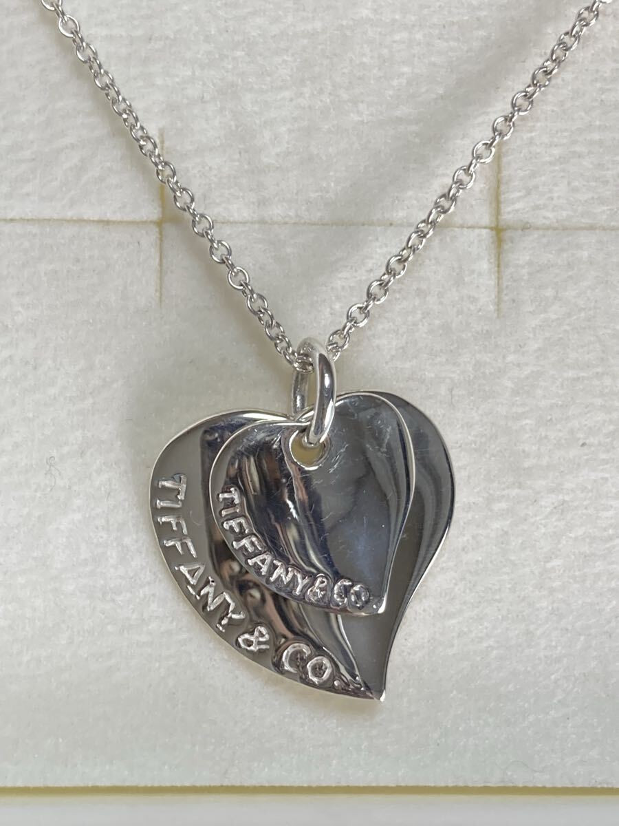 新品 正規品 ティファニー tiffany&co. ネックレス ダブルハート 箱 巾着 紙袋 リボン プレゼント 拍卖