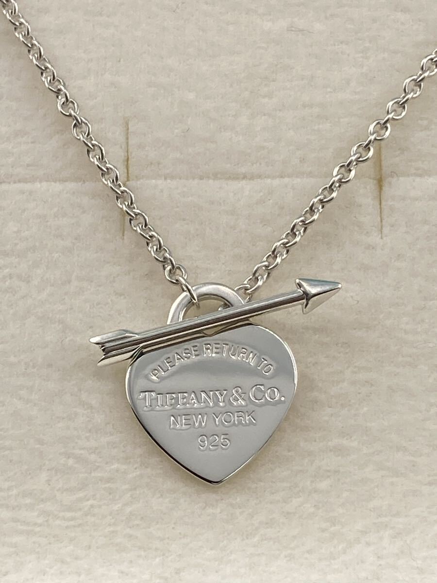 新品 正規品 ティファニー tiffany&co. ネックレス ハート アロー箱 巾着 紙袋 リボン プレゼント 拍卖