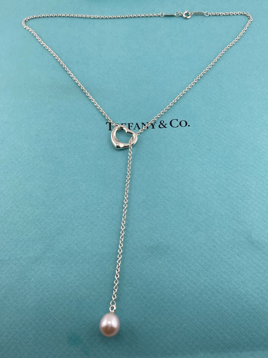 新品 正規品 ティファニー tiffany&co. ネックレス ハート パール ラリアット ネックレス オープンハート拍卖