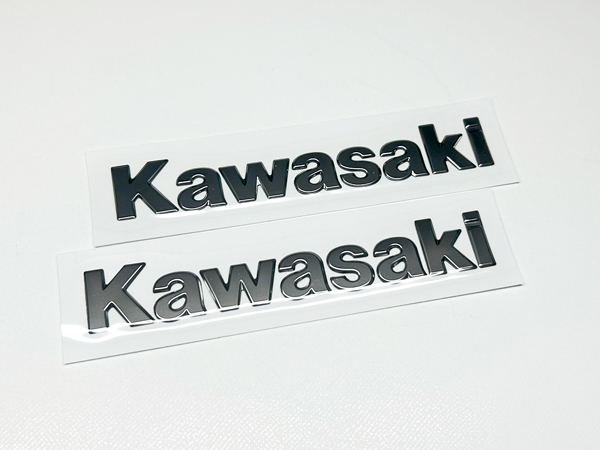 カワサキ純正 立体 タンクエンブレム 3D シルバー文字 左右 2枚セット拍卖