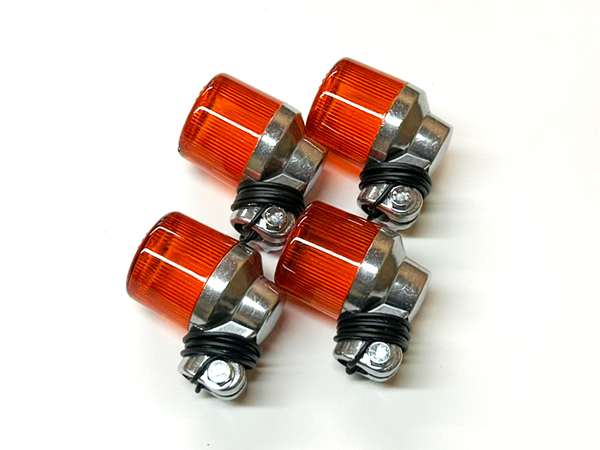 CGC ヨーロピアン ウインカー 500型 電球無 スチール研磨仕上ボディー オレンジレンズ 4個セット拍卖