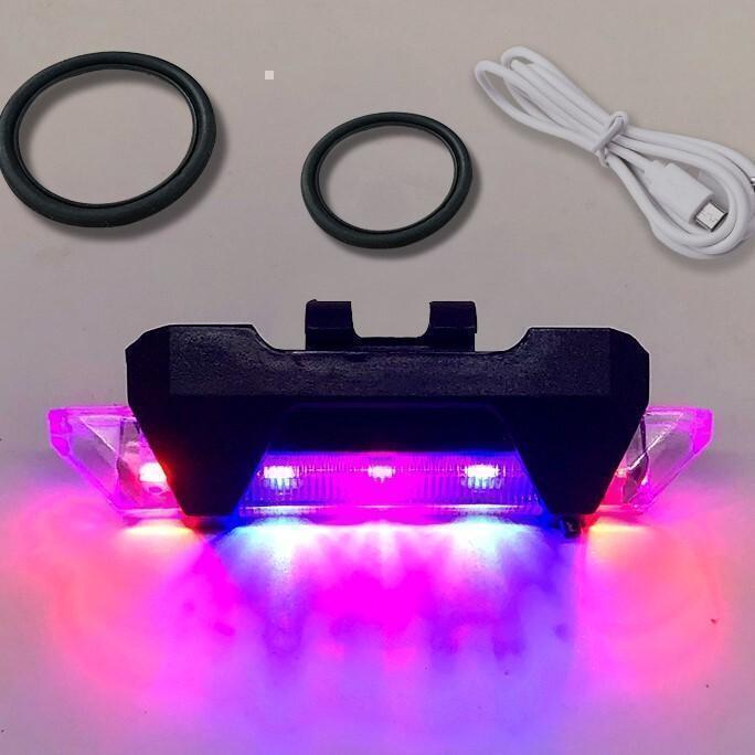 新品 LEDフラッシュライト 赤・青 USパトカーカラー USB充電式 自転車用テールライト テールランプ リアライト 警告灯 赤色搭 送料無料拍卖