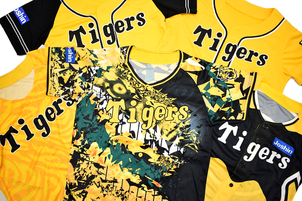 W-0416 C-2★新品未使用 非売品★HANSHIN Tigers 阪神タイガース★応援グッズベースボールシャツ 野球ユニフォーム5種類まとめて 5枚セット拍卖