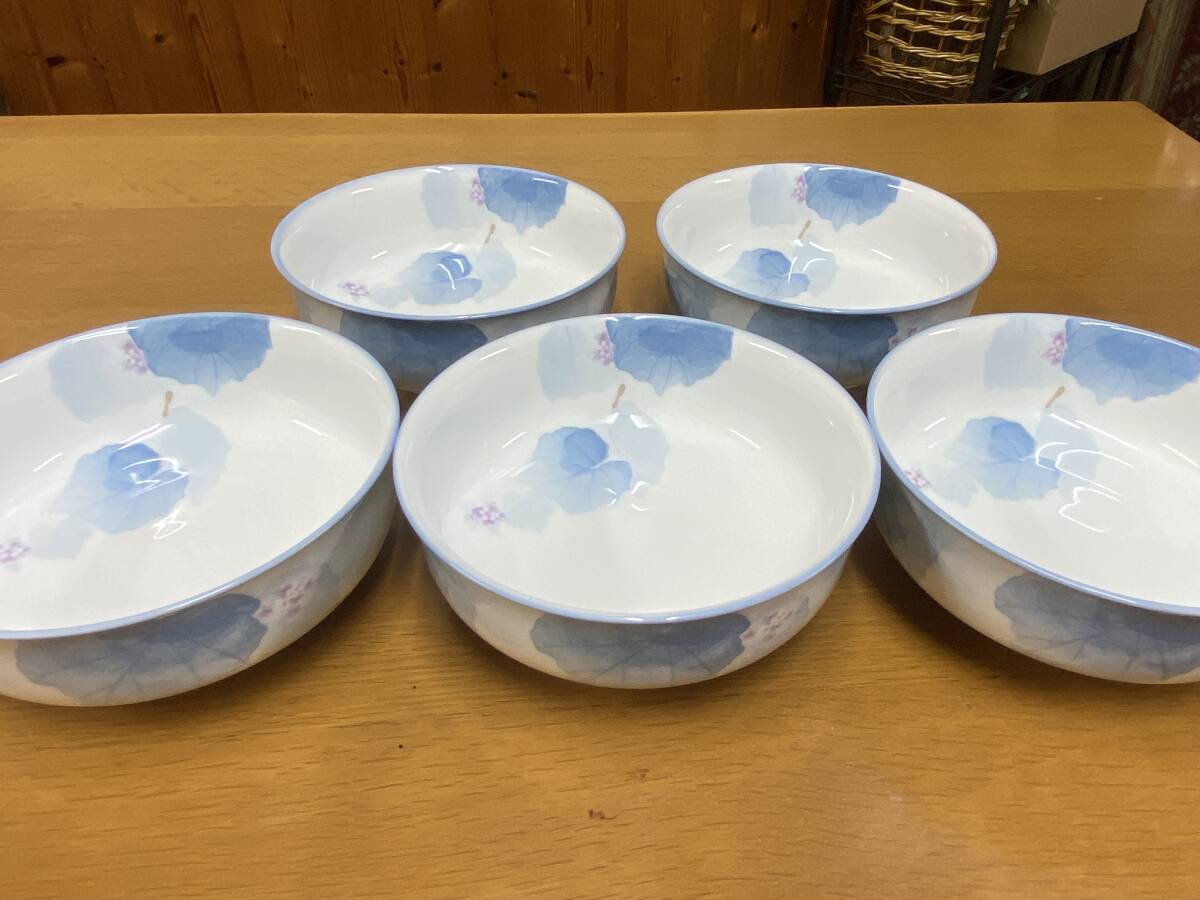 ①未使用品 Noritake 乃りたけ ノリタケ 盛り鉢5客 15cm 和食器シリーズ【里の四季】 中皿 中鉢 廃盤品拍卖