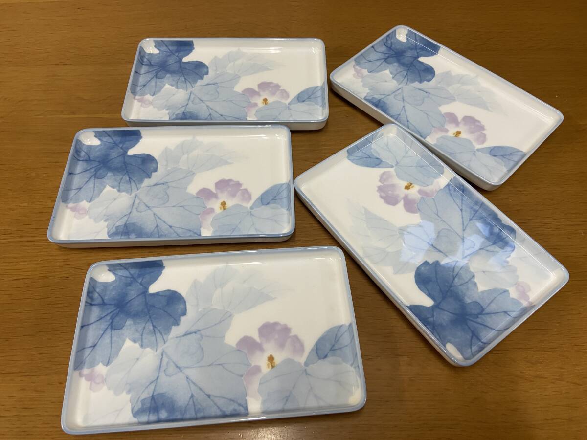 ②未使用品 廃盤品【乃りたけ】里の四季 角皿5枚 20cm 和食器シリーズ ノリタケ 中皿 Noritake 乃りたけ拍卖