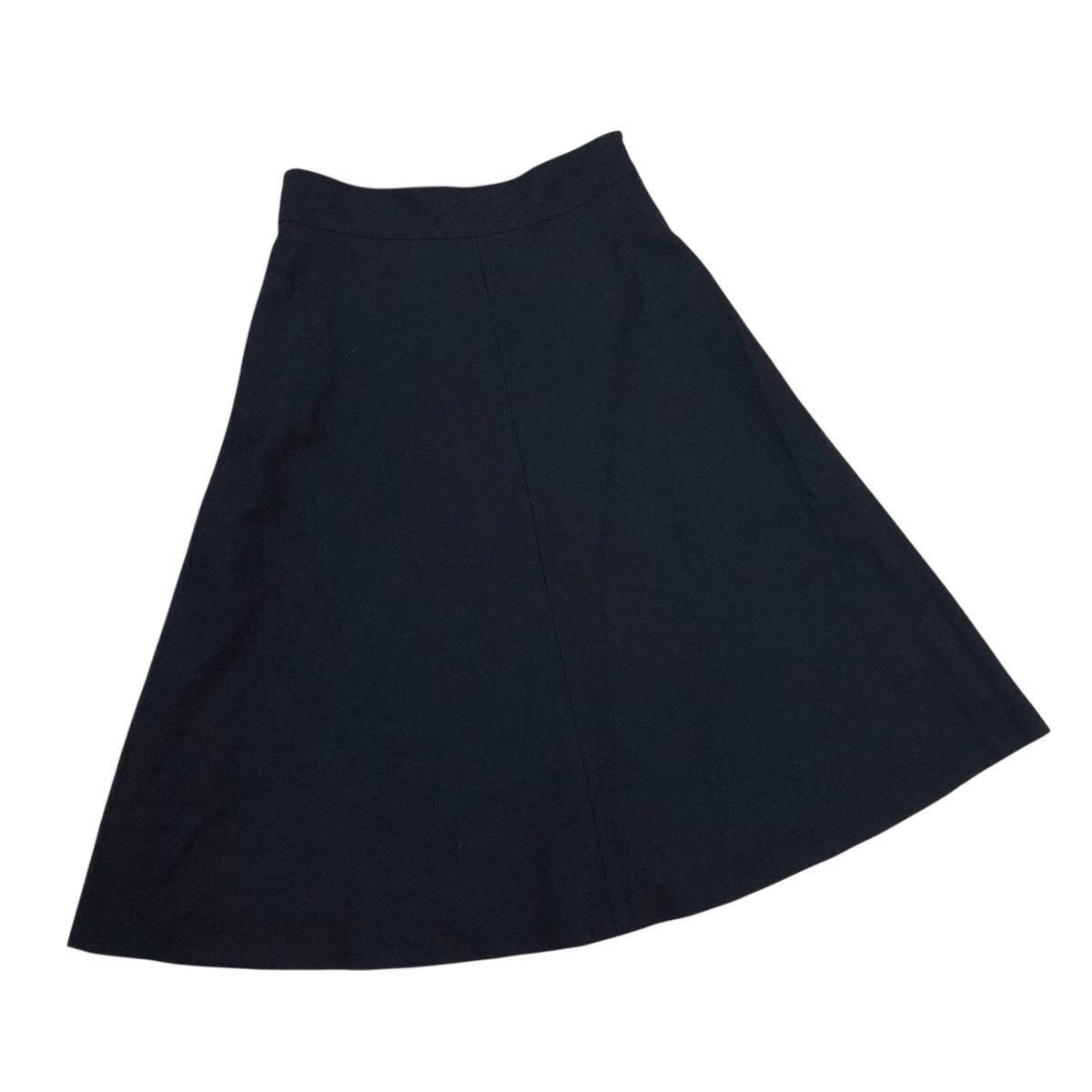 9Nm321-32 良品 theory セオリー ウール フレアスカート ミモレ丈 スカート ボトムス ブラック 黒 レディース 2 日本製拍卖