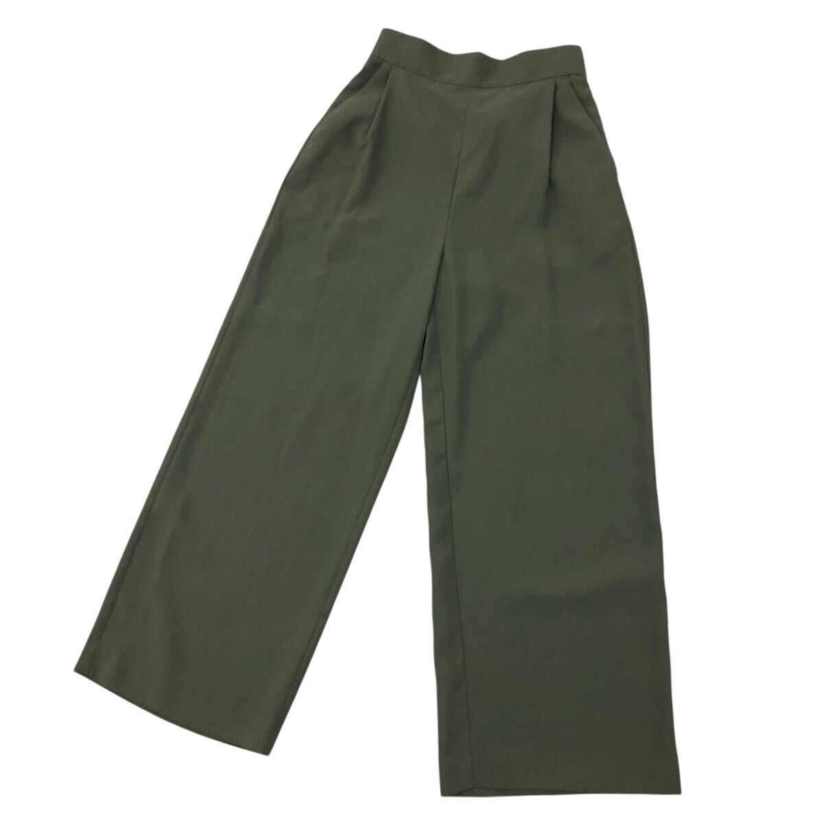9NK002-36 BEAUTY&YOUTH ビューティー&ユース ガウチョ ワイド ウエストゴム パンツ ボトムス カーキ レディース 女性用 S拍卖