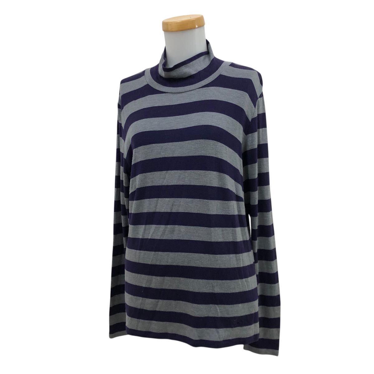 9NK003-82 BURBERRY バーバリー LONDON ロンドン 長袖 トップス 薄手 ニット セーター 紫 ハイネック レディース 女性用 4拍卖