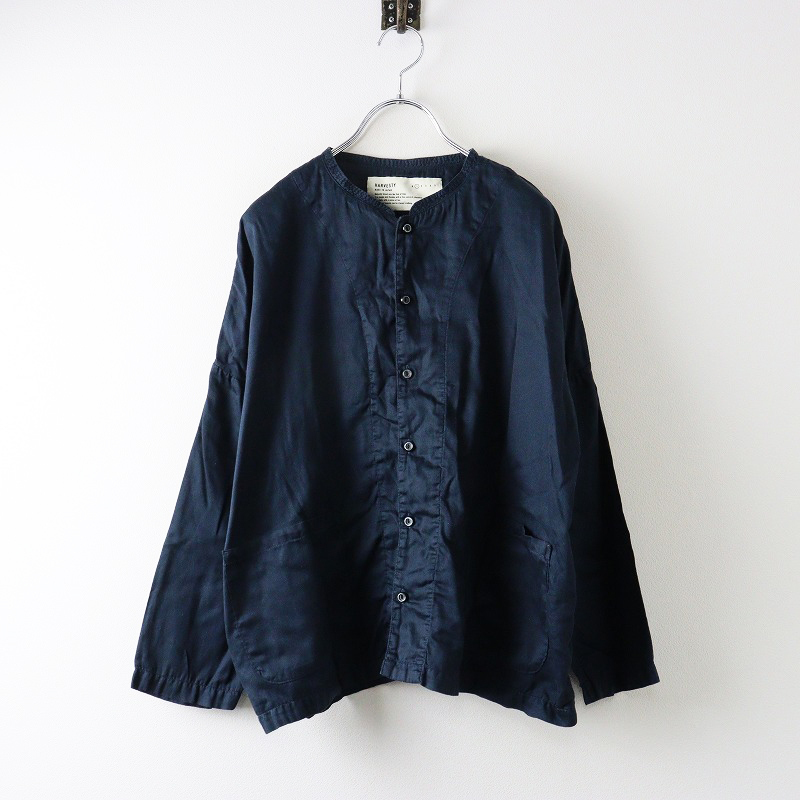 定番アイテム ハーベスティ Harvesty コットン100% アトリエシャツ 1 ネイビー┃ブラウス トップス【2400014572599】拍卖
