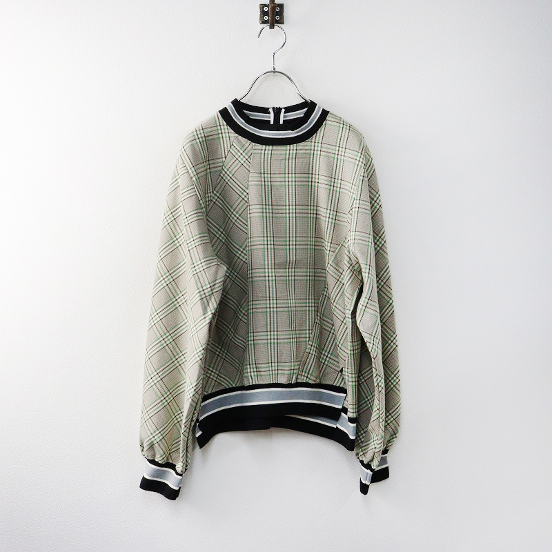 ローズバッド×オキラク ROSE BUD×OKIRAKU リブ付きチェック切替ワイドシルエットプルオーバートップス F ベージュ ┃【2400014597035】拍卖