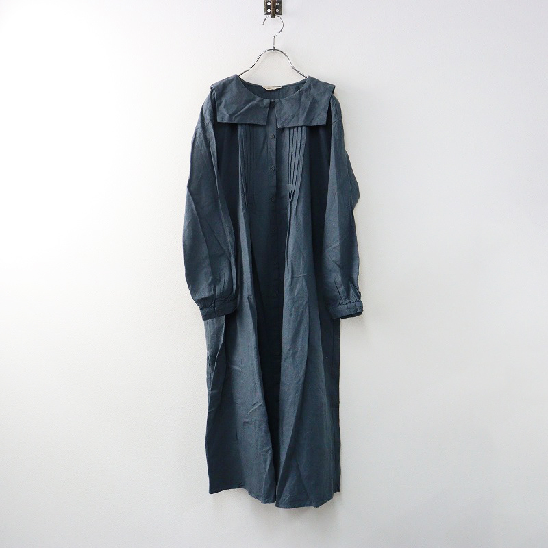 サマンサモスモス Samansa Mos2 SM2 セーラー衿ワンピース F‖ブルー系 ドレス ロング フレア ピンタック マキシ丈【2400014599176】拍卖