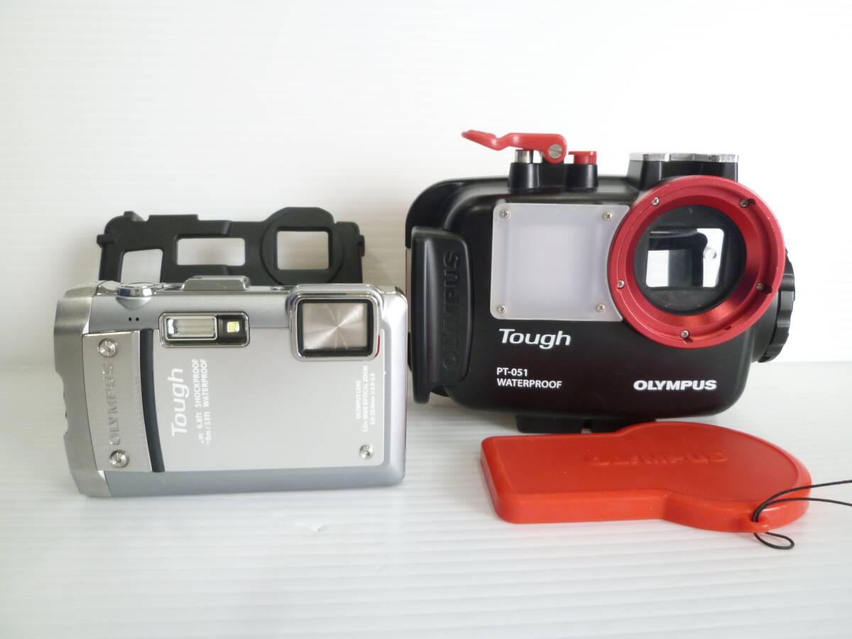 71070◆コンパクトデジタルカメラ/防水プロテクター付き OLYMPUS/オリンパス TOUGH TG810 , OLYMPUS Underwater Case PT-051 水中カメラ◆拍卖