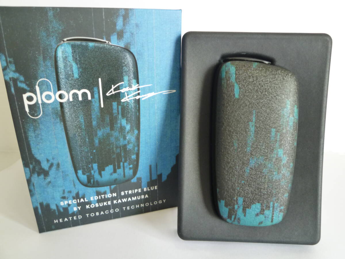 71483◆喫煙具/グッズ Ploom X/プルームエックス アドバンスド スペシャルエディション ストライプブルー by河村康介 元箱有 電子タバコ◆拍卖
